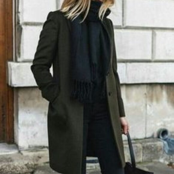 Club Monaco Luxurious Double-Breasted Peacoat - Dark Green / Olive - Size Medium - Picture 4 of 4